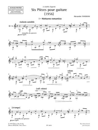 Suite - guitare - Alexandre Tansman - Partition
