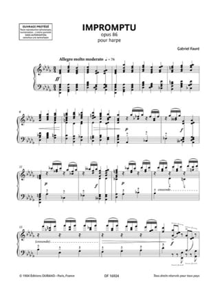 Impromptu, op. 86 - Harpe - FAURÉ - Partition - Harpe