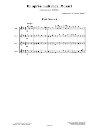 Un après-midi chez.. Mozart - MOZART - Partition - Flûte traversière