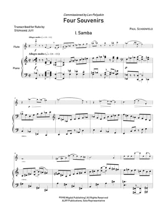 Four Souvenirs for Violin and Piano - Paul Schoenfeld - Partition