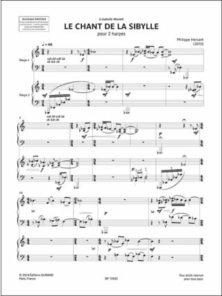 Le Chant de la Sibylle - Philippe Hersant - Partition - Harpe