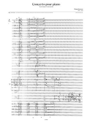 Concerto pour Piano et Orchestre - Philippe Boesmans - Partition