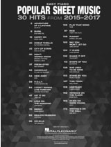 Popular Sheet Music – 30 Hits from 2015-2017 - Partition - Pop / Rock