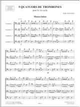 5 Quatuors de trombones pour le 1er cycle - Eddie Souchois - Partition
