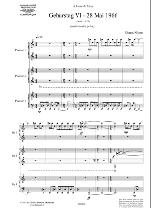 Geburstag IV, V et VI - Bruno Giner - Partition - Piano