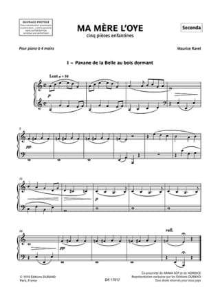 Ma Mère l'Oye. 4 mains - Maurice Ravel - Partition - Piano