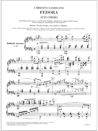 Fedora - Umberto Giordano - Partition - Opéras