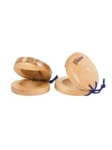 Paire de CASTAGNETTES en bois naturel - FUZEAU