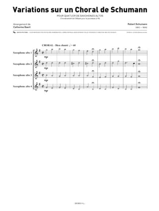 Variations sur un Choral de Schumann - Robert Schumann - Partition