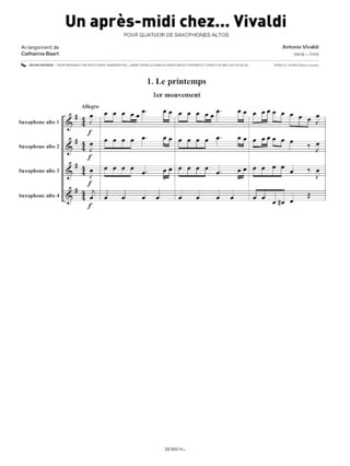 Un après-midi chez... Vivaldi - VIVALDI - Partition - Saxophone