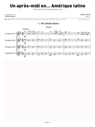 Un Après-Midi en... Amérique Latine - Partition - Saxophone