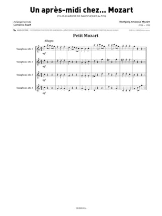 Un Après-Midi Chez... Mozart - MOZART - Partition - Saxophone