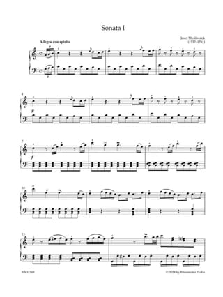 6 Sonates faciles pour Clavier - Josef Myslivecek - Partition