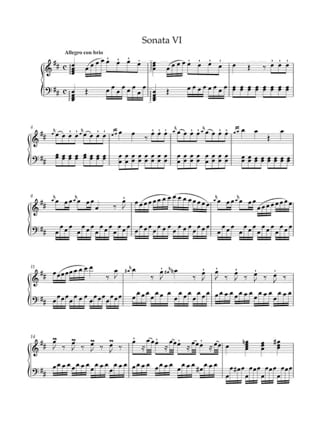 6 Sonates faciles pour Clavier - Josef Myslivecek - Partition