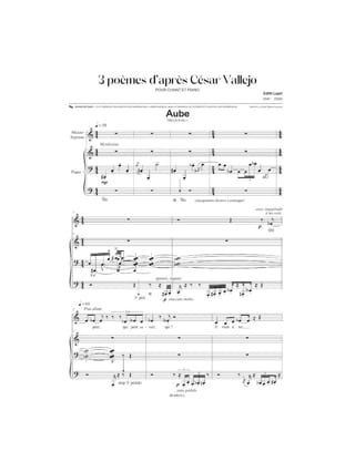 3 Poèmes d'après César Vallejo - Edith Lejet - Partition - Mélodies