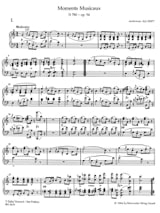 Moments Musicaux Opus 94 D 780 et Autres Pièces. - SCHUBERT