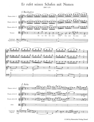 Er rufet seinen Schafen mit Namen. Kantate BWV 175 - BACH - Partition