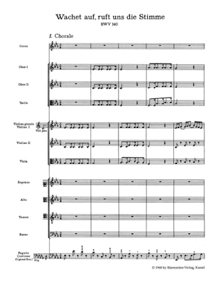 Wachet Auf, Ruft Uns Die Stimme, BWV 140. Urtext - BACH - Partition