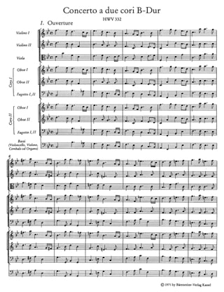Concerto a due cori. Urtext der Hallischen Händel-Ausgabe B-Dur