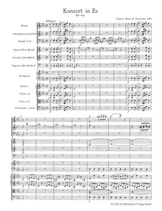 Klavierkonzert Nr. 22 Es-Dur KV 482 - Partitur - MOZART - Partition
