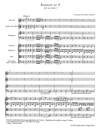 Klavierkonzert F-Dur, Kv 413 - MOZART - Partition - Petit format