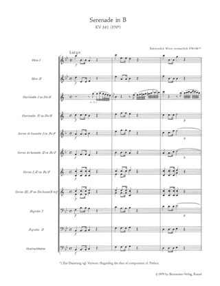 Serenade Gran Partita B-dur KV 361 - MOZART - Partition - Petit format