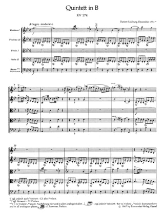 Streichquintett B-dur KV 174 - MOZART - Partition - Petit format