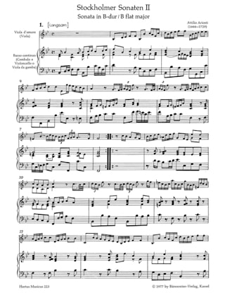 Stockholmer Sonaten - Heft 2 - Viola d'amore Viola Basso continuo