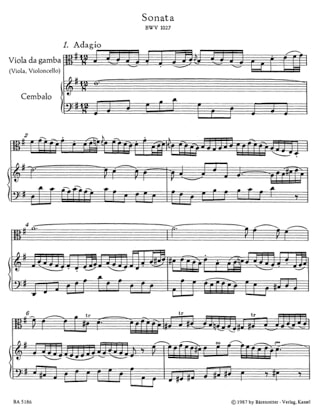3 Sonaten für Viola da gamba Viola und Cembalo BWV 1027-1029 - BACH