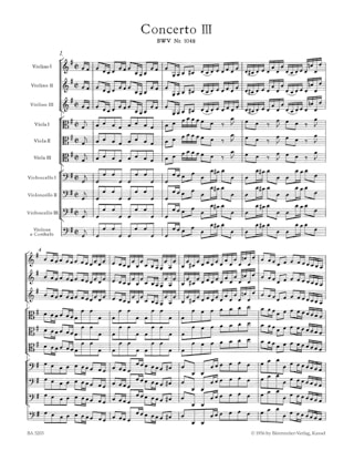 Brandenburgisches Konzert Nr. 3 G-dur BWV 1048 - Conducteur - BACH