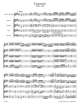 Konzert E-Dur BWV 1042 - Violine - Score - BACH - Partition