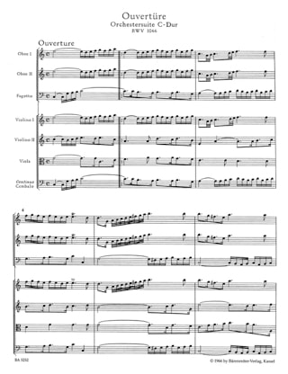 Orchestral Suite Ouverture BWV 1066 - BACH - Partition - Grand format