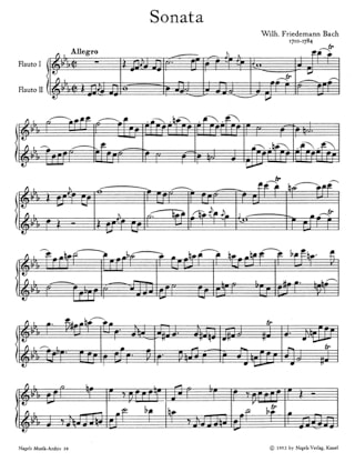 Sonate Es-Dur - 2 Flöten o. Violine - Wilhelm Friedemann Bach