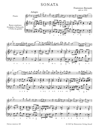 Sonate B-Dur - Altblockflöte Querflöte - Francesco Barsanti