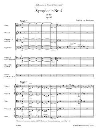 Symphonie Nr. 4 B-Dur op. 60 - BEETHOVEN - Partition - Grand format