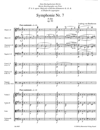 Symphonie Nr. 7 A-Dur op. 92 - BEETHOVEN - Partition - Grand format