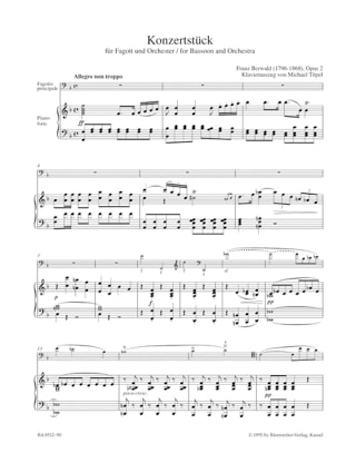 Konzertstück op. 2 - Basson - Franz Berwald - Partition - Basson