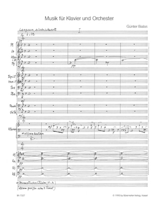 Musik für Klavier und Orchester - Günter Bialas - Partition