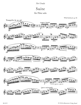 Suite op. 98 - Willy Burkhard - Partition - Flûte traversière