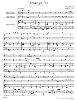 Triosonate h-moll op. 3 n° 3 - 2 Flöten Oboen/Violinen BC