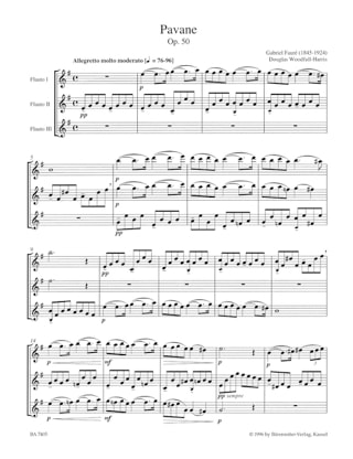 Pavane - 3 Flûtes - FAURÉ - Partition - Flûte traversière