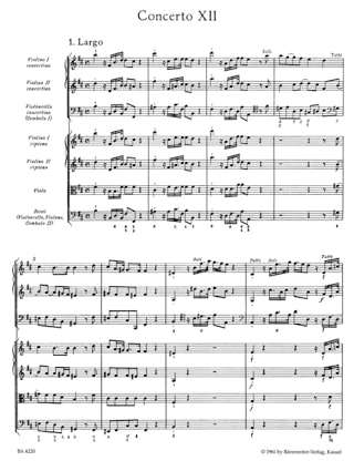 Concerto Grosso op. 6 N° 12 - Score - HAENDEL - Partition