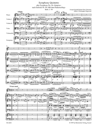 Symphony Quintetto Surprise Hob. 1 : 94 - Partitur + Stimmen - HAYDN