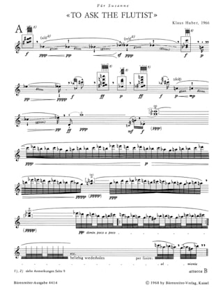 To ask the flutist - Klaus Huber - Partition - Flûte traversière