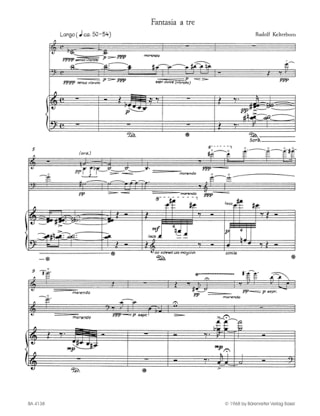 Fantasia à tre für Klaviertrio - Rudolf Kelterborn - Partition