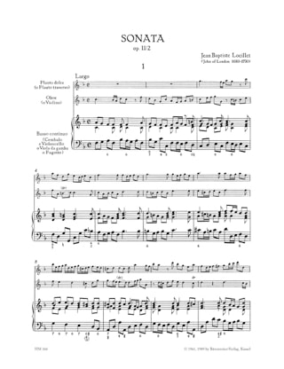 Triosonate F-Dur op. 2 n° 2 - Altblockflöte Flöte, Oboe Violine u. Bc