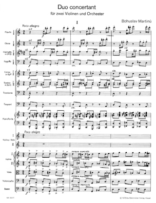 Duo concertant - Partitur - MARTINU - Partition - Grand format