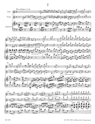 Promenades - Flöte, Violine und Cembalo Klavier - MARTINU - Partition