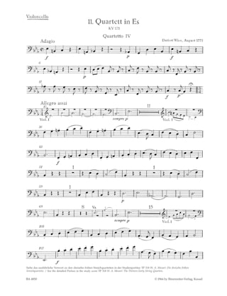 13 Frühe Streichquartette, Heft 4 KV 171-173 - Stimmen - MOZART