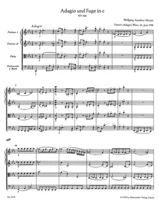 Adagio und Fuge c-moll KV 546 für Streicher - Conducteur et Parties instrumenta